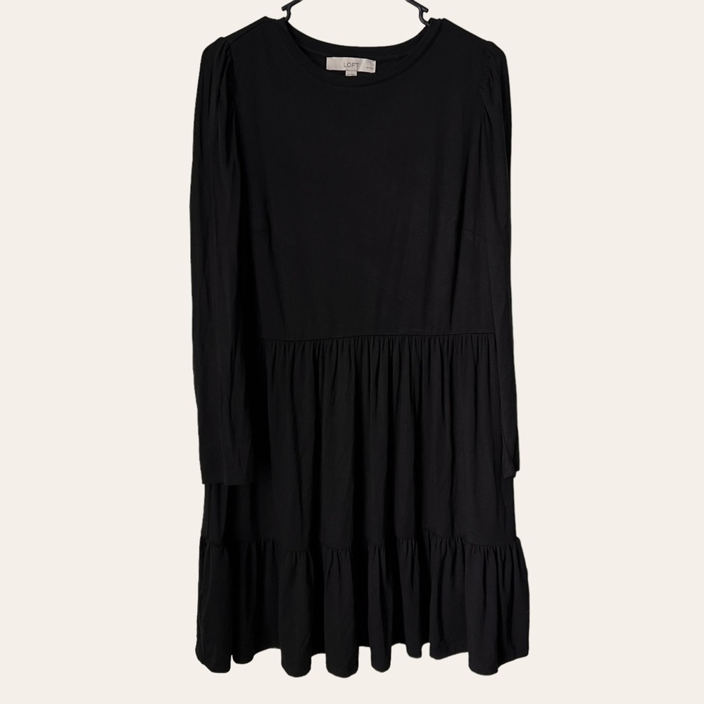 Loft | Long Sleeve Black Dress Size LP NWT